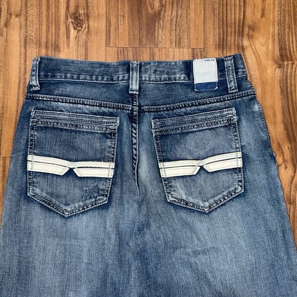 Helix Jeans Mens 30x32 Loose Straight Blue Denim Grunge Rock Punk - Picture 3 of 8